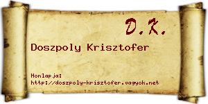Doszpoly Krisztofer névjegykártya