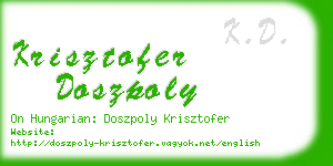 krisztofer doszpoly business card